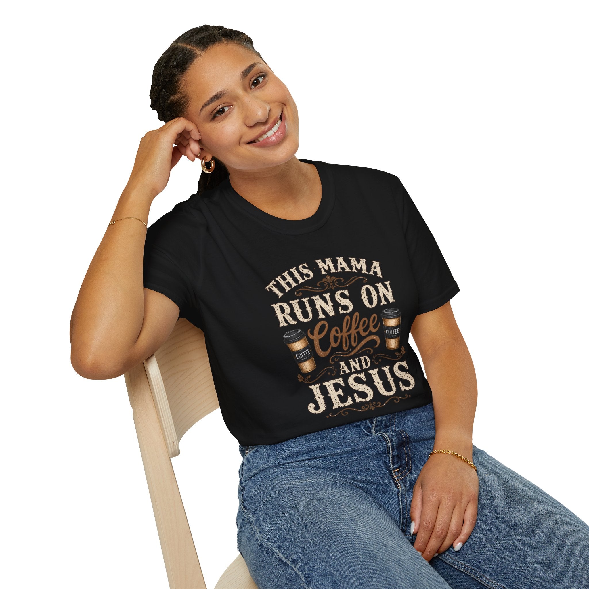 Mama Runs on Coffee and Jesus T-Shirt