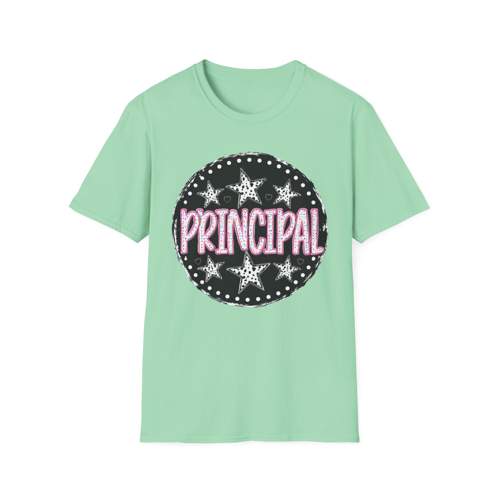 Principal Starburst T-Shirt — Glitter Marquee School Leader Tee