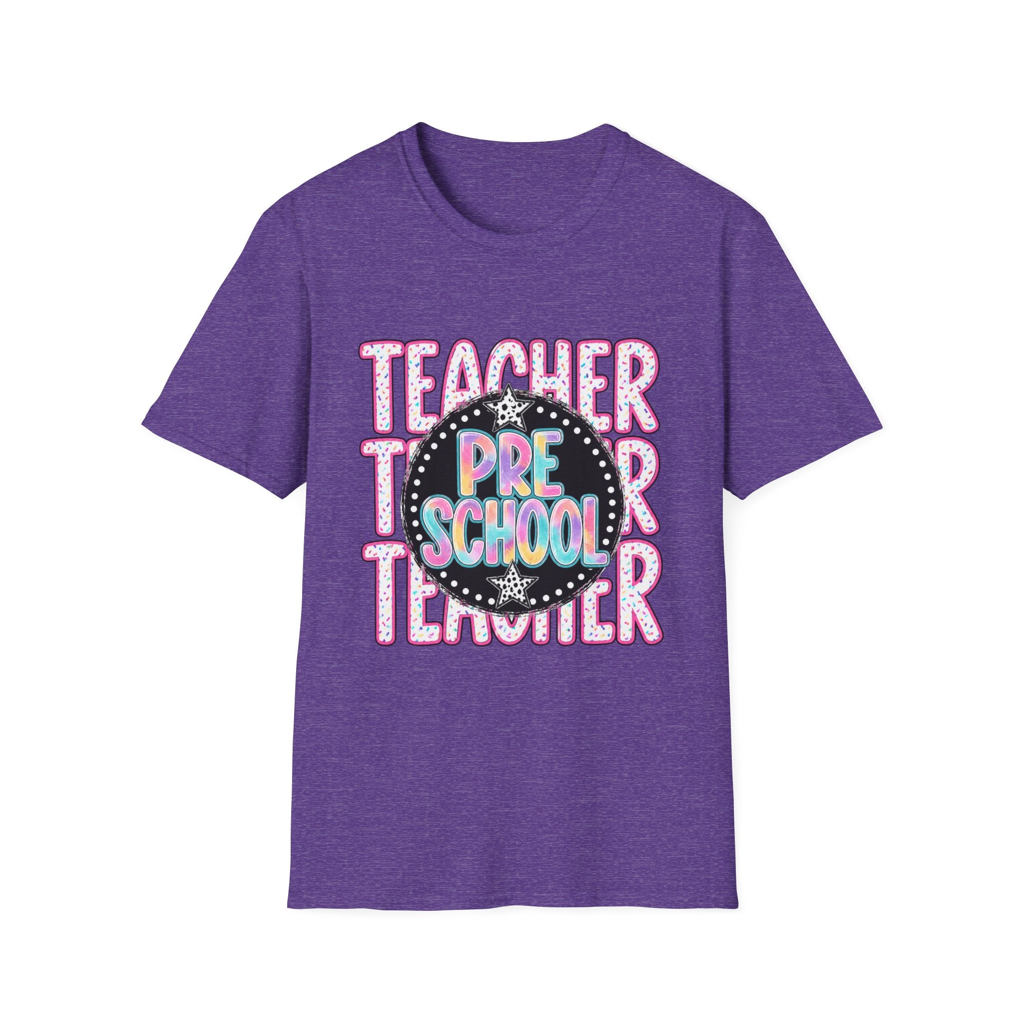 Preschool Teacher T‑Shirt — Cute Colorful 'Pre School' Chalkboard Design