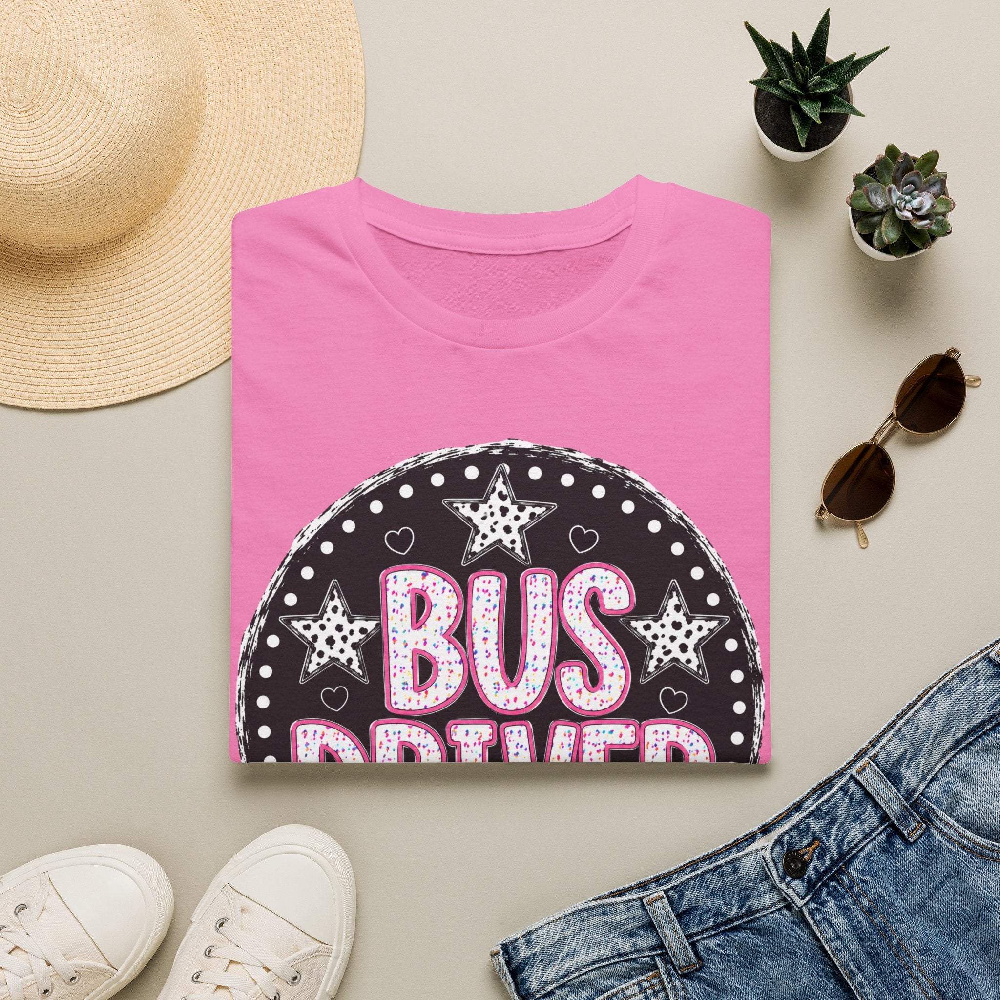 Bus Driver T‑Shirt — Retro Chalkboard Stars Design