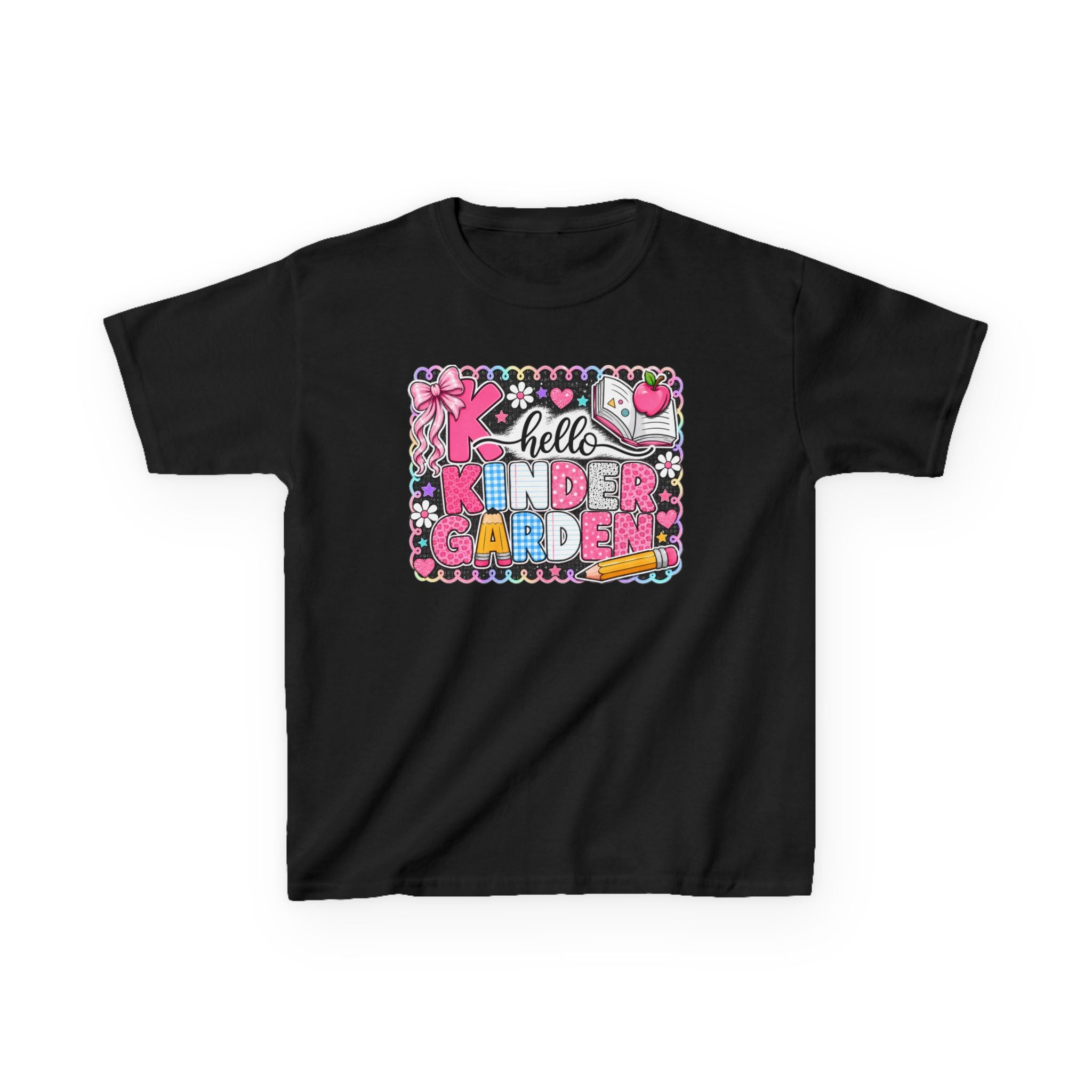 Hello Kindergarten Kids T-Shirt — Colorful Back to School Tee for Girls & Boys