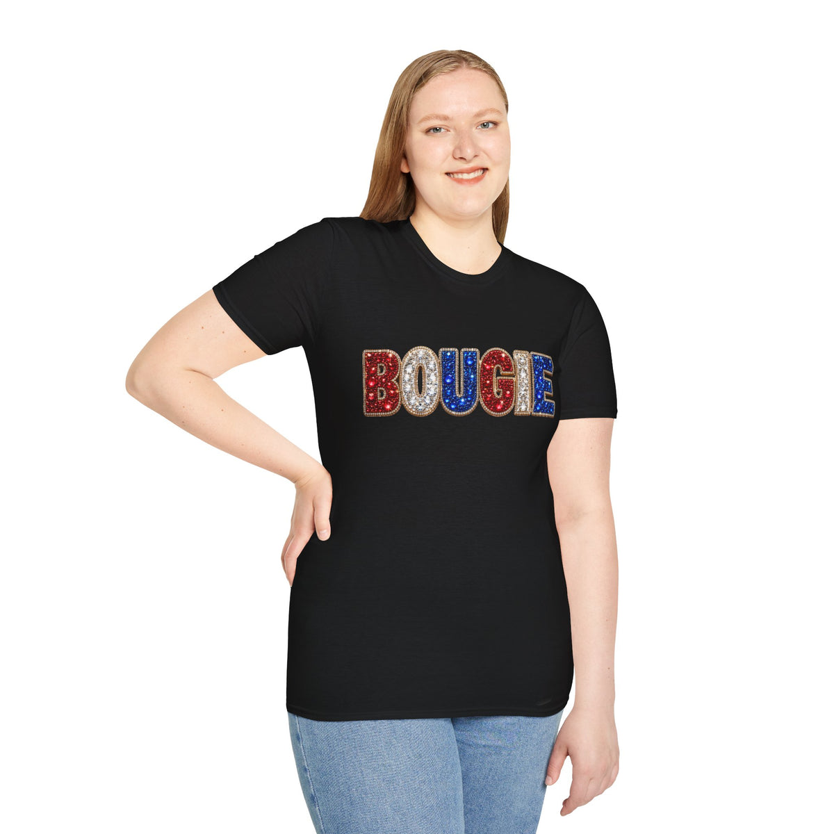 Bougie Sequin Letters T-Shirt — Glam Retro Graphic Tee