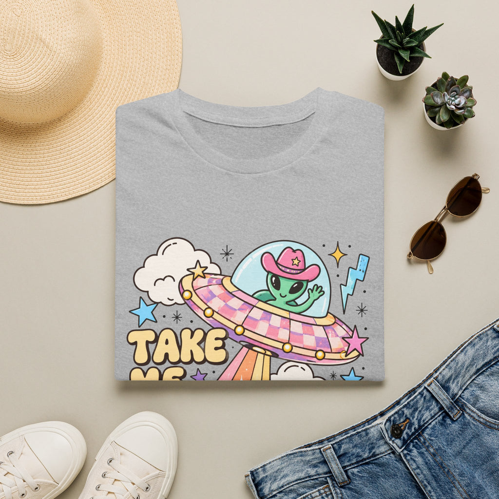 T-Shirt — “Take Me to Your Readers” Alien UFO Cute Graphic Tee