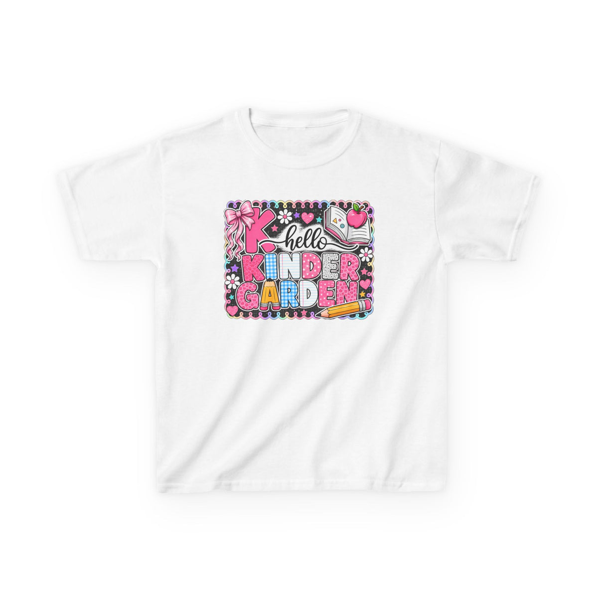 Hello Kindergarten Kids T-Shirt — Colorful Back to School Tee for Girls & Boys