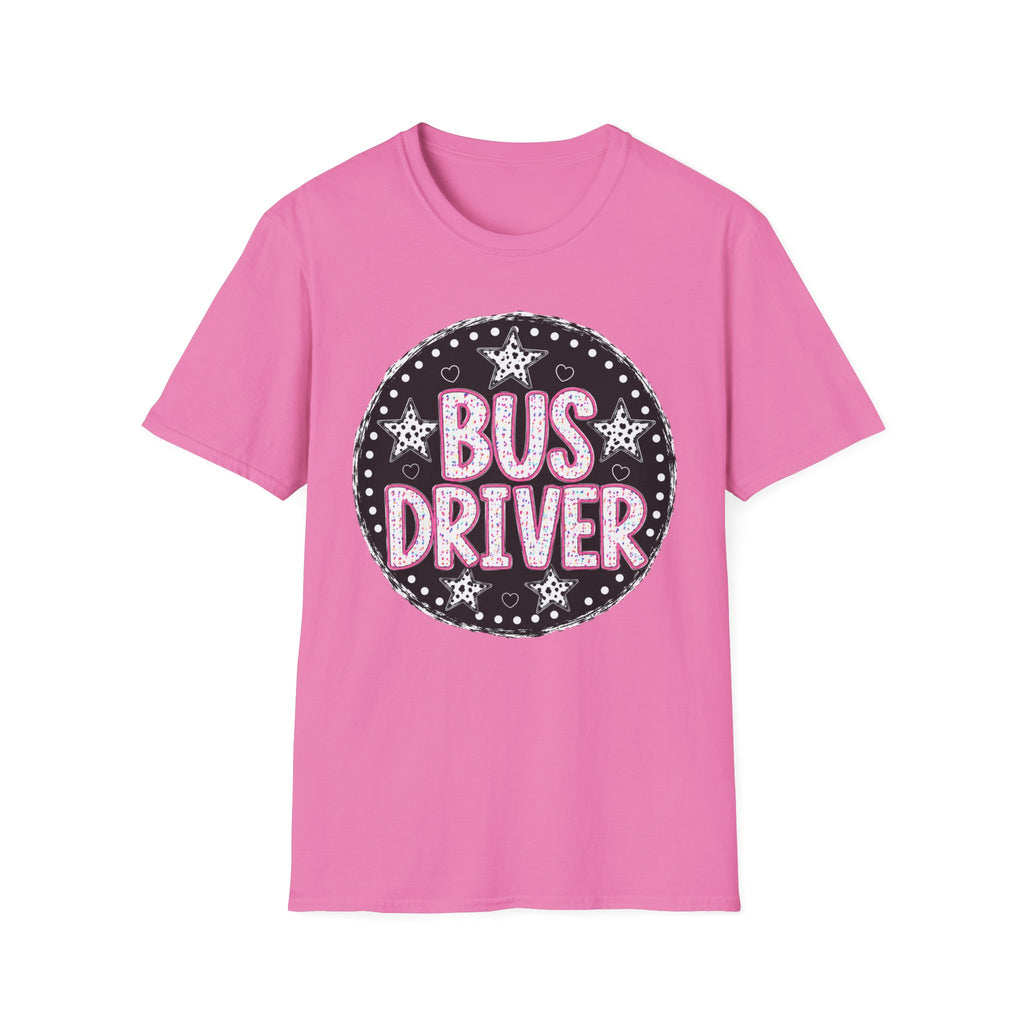 Bus Driver T‑Shirt — Retro Chalkboard Stars Design