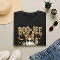 Boo-Jee Ghost T-Shirt — Glam Halloween Graphic Tee with Gold Glitter Accessories