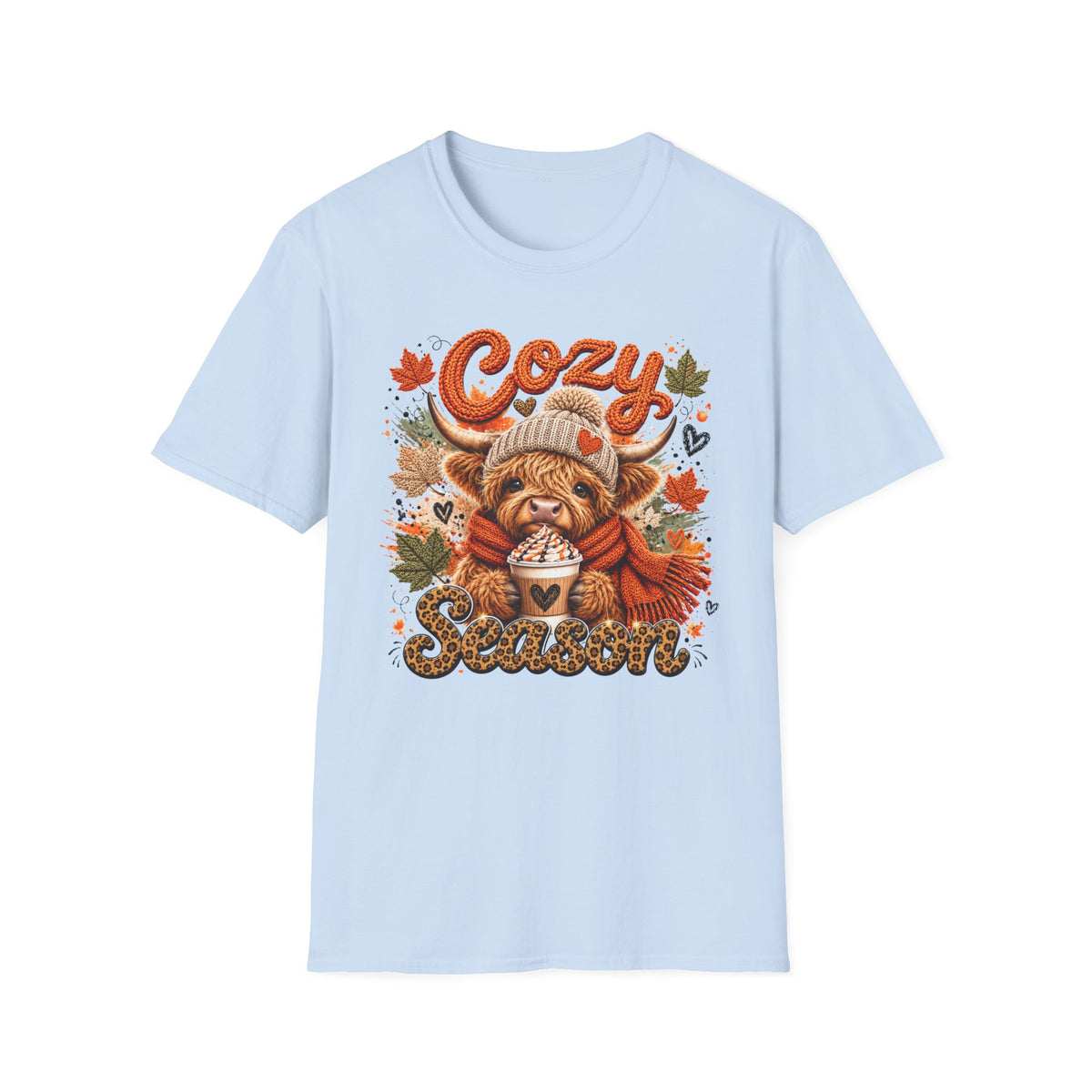 Cozy Season T-Shirt — Autumn Highland Cow Fall Sweatshirt Tee