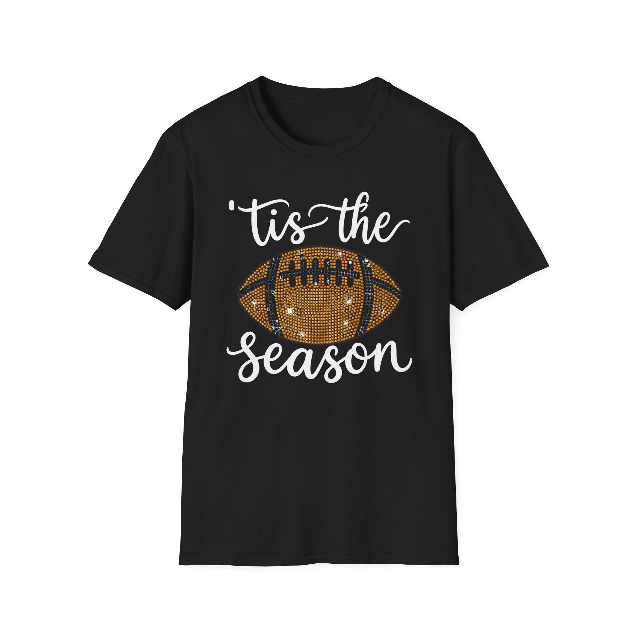 'Tis The Season Football T‑Shirt — Sparkling Rhinestone Game Day Tee