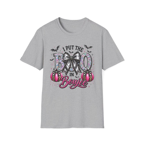 Boo in a Bow T-Shirt — I Put the Boo in Bowie Halloween Graphic Tee