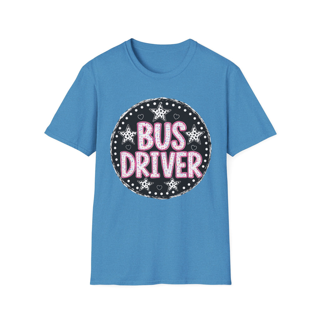 Bus Driver T‑Shirt — Retro Chalkboard Stars Design