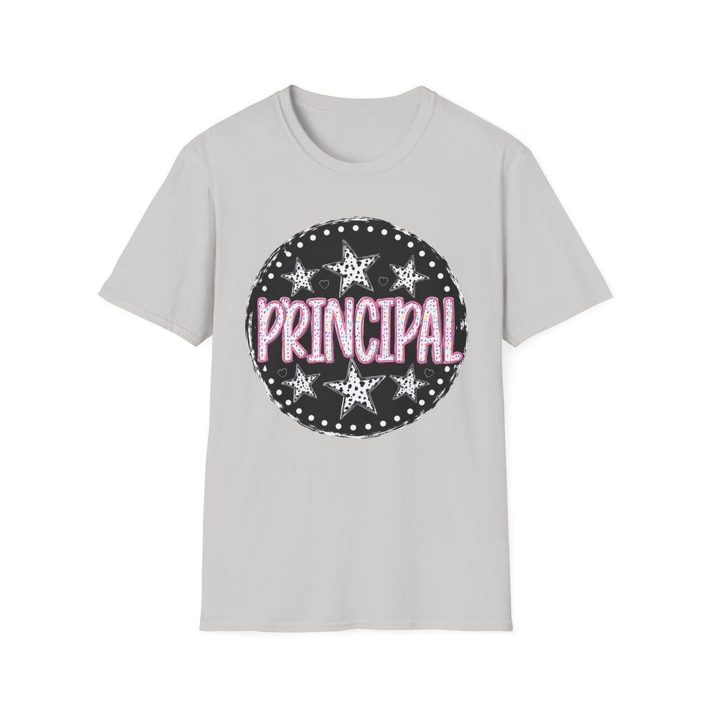 Principal Starburst T-Shirt — Glitter Marquee School Leader Tee