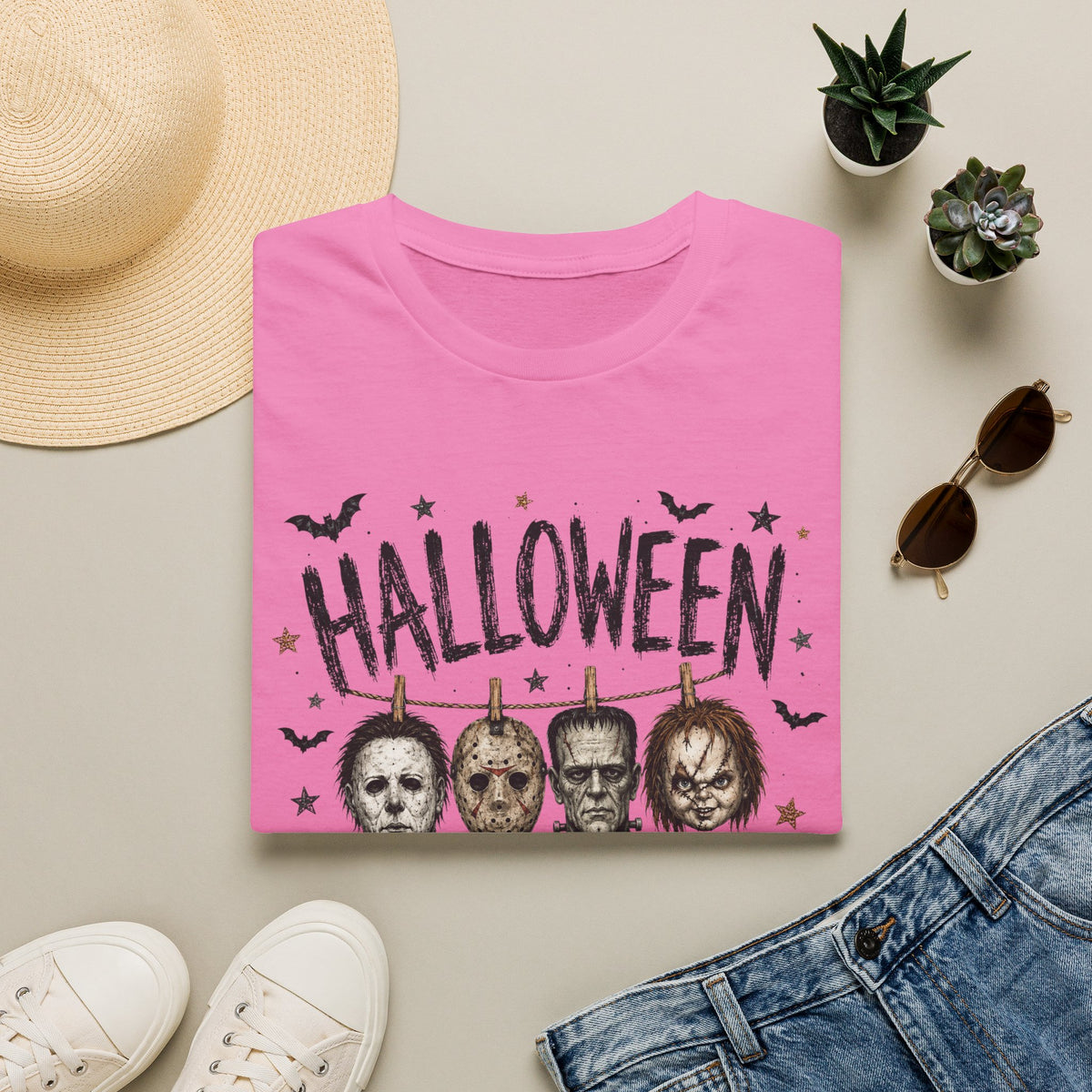 Halloween Hallelujah T-Shirt — Retro Horror Mask Parade Tee