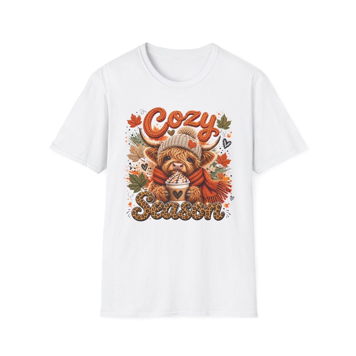 Cozy Season T-Shirt — Autumn Highland Cow Fall Sweatshirt Tee
