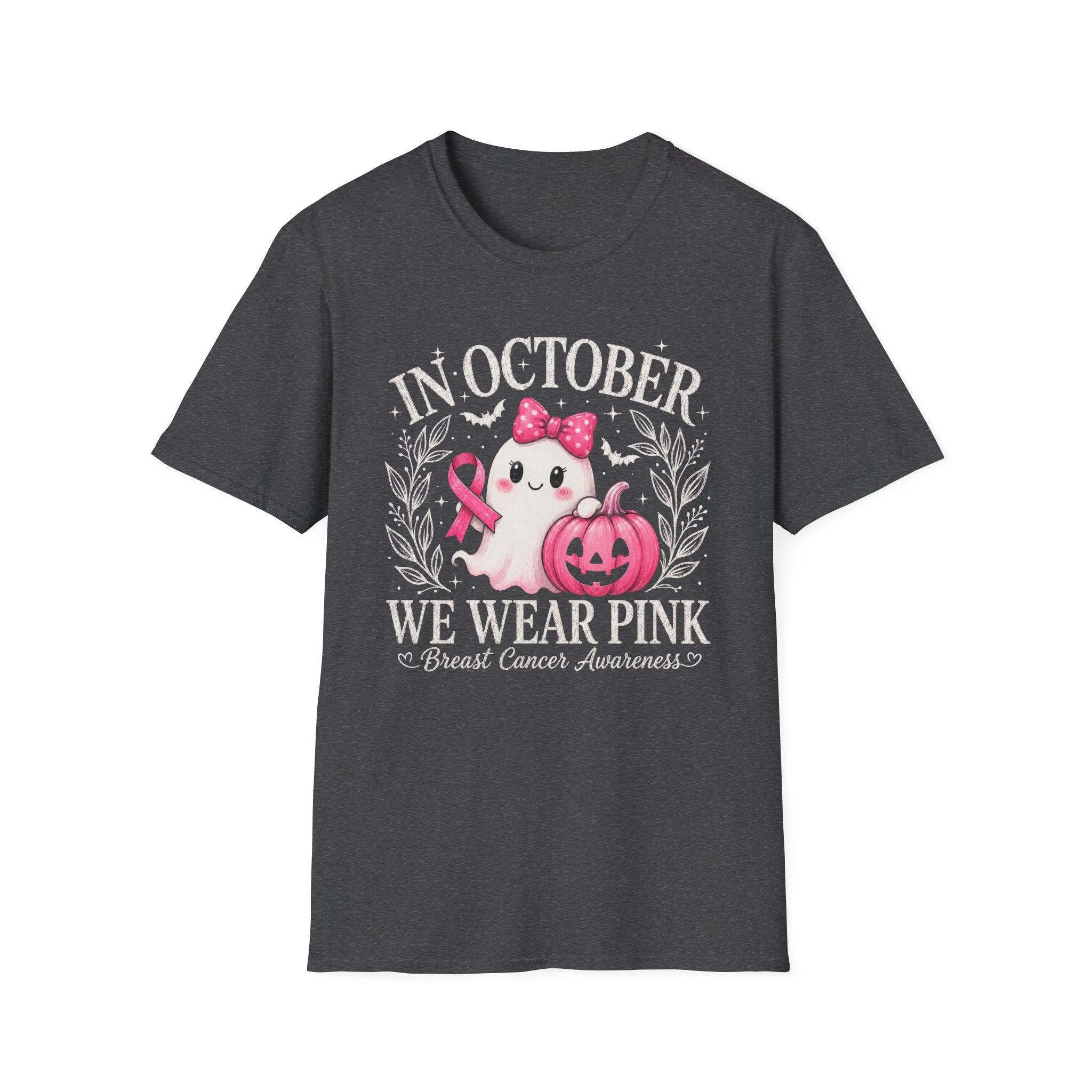 T-Shirt — "In October We Wear Pink" Breast Cancer Awareness Ghost Tee