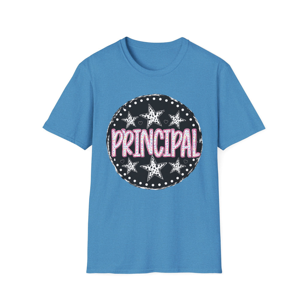 Principal Starburst T-Shirt — Glitter Marquee School Leader Tee