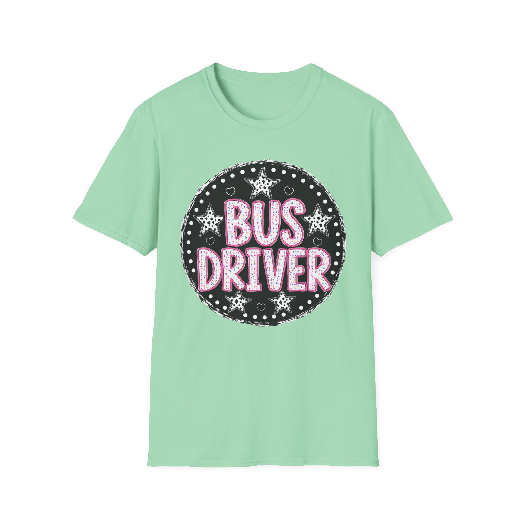 Bus Driver T‑Shirt — Retro Chalkboard Stars Design