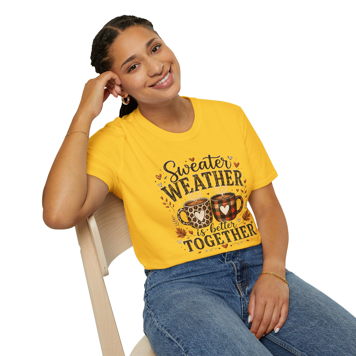 Sweater Weather T‑Shirt — "Sweater Weather is Better Together" Cozy Fall Graphic Tee