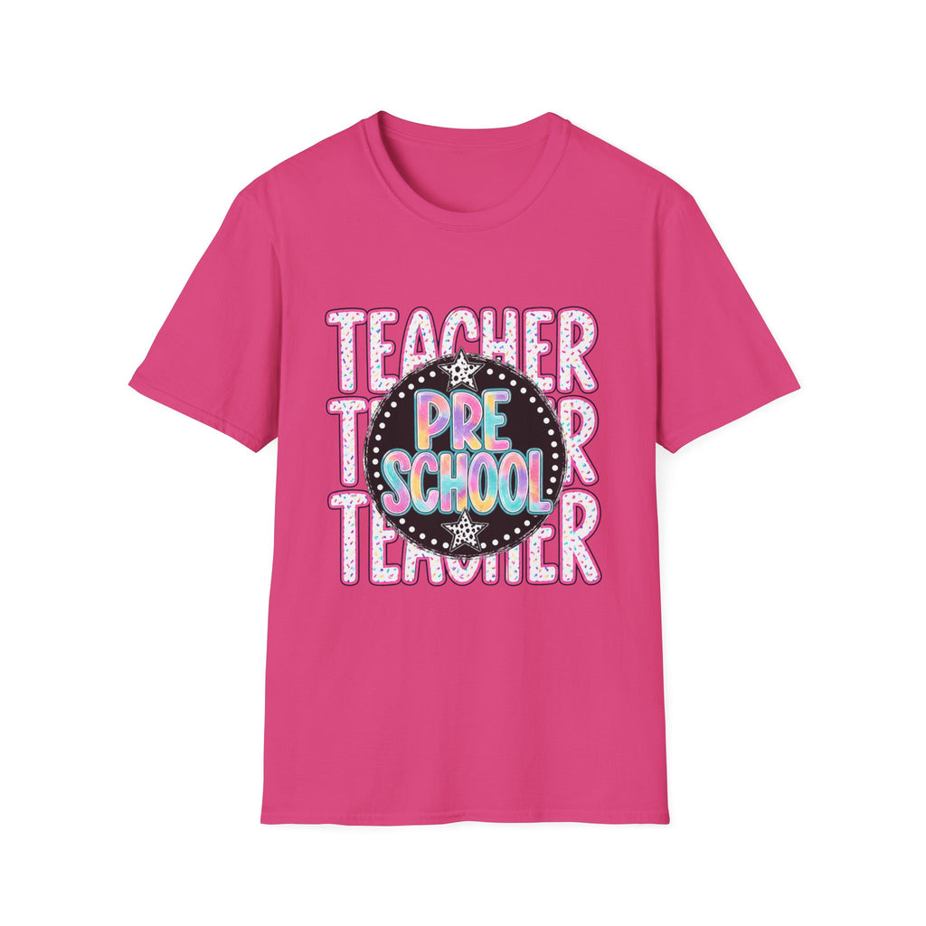 Preschool Teacher T‑Shirt — Cute Colorful 'Pre School' Chalkboard Design