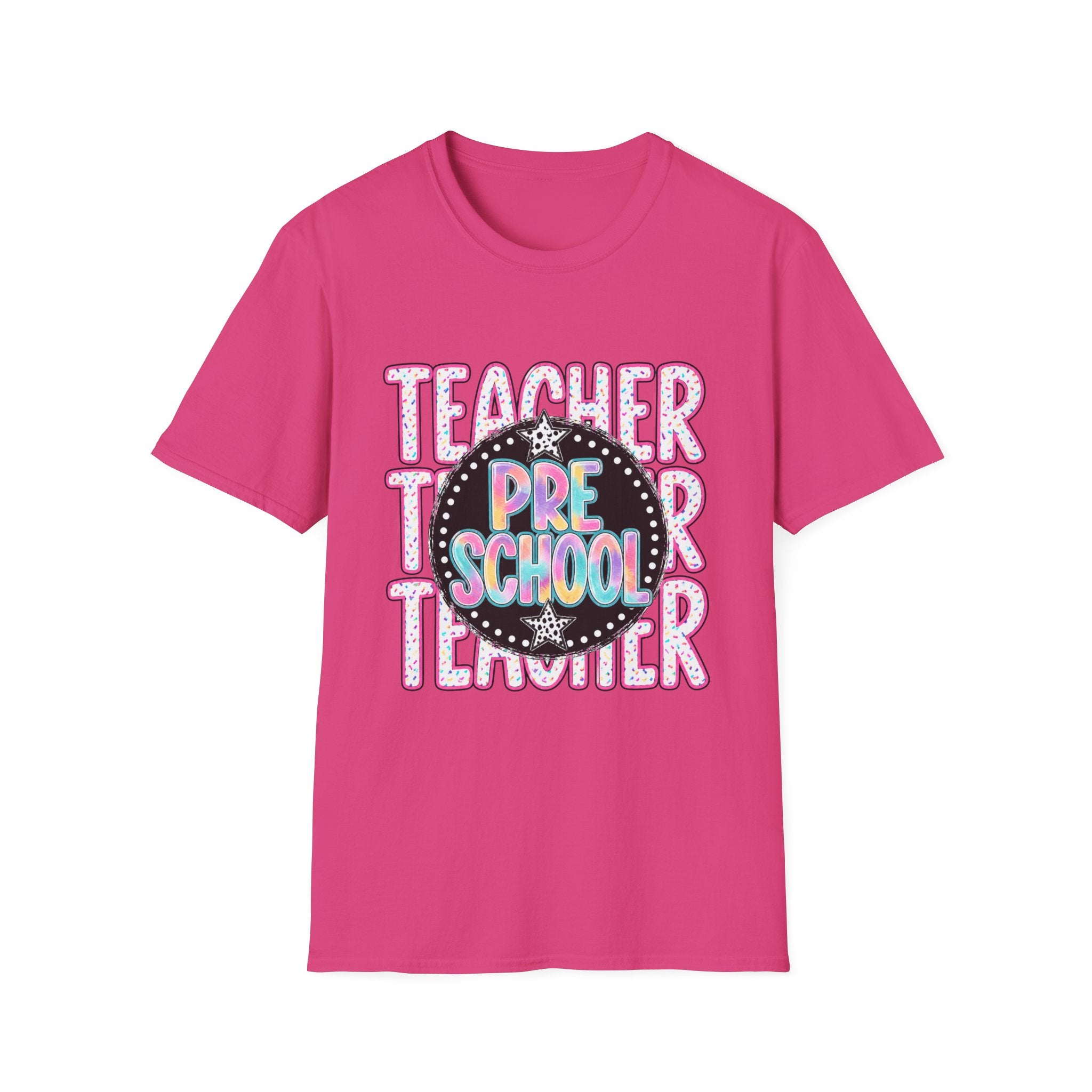 Preschool Teacher T‑Shirt — Cute Colorful 'Pre School' Chalkboard Design