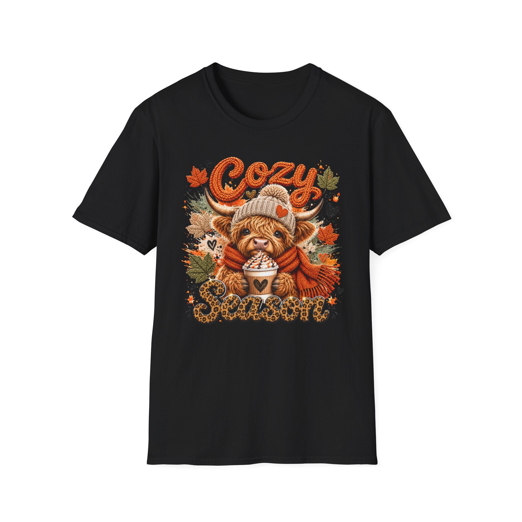 Cozy Season T-Shirt — Autumn Highland Cow Fall Sweatshirt Tee