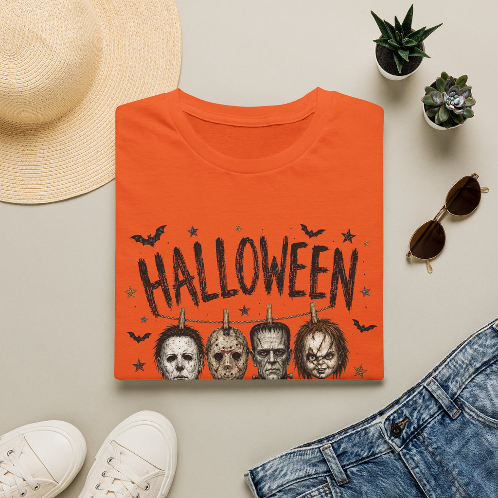 Halloween Hallelujah T-Shirt — Retro Horror Mask Parade Tee