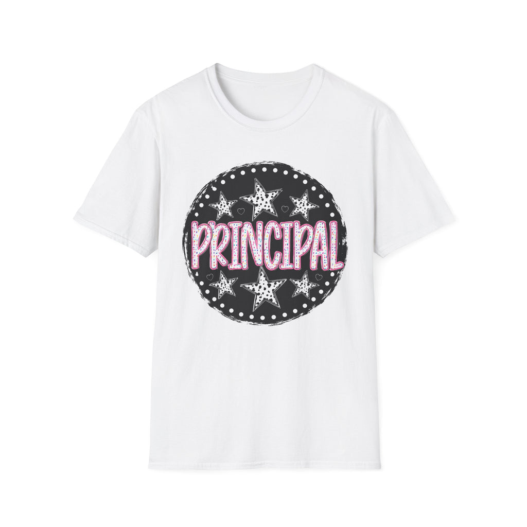 Principal Starburst T-Shirt — Glitter Marquee School Leader Tee