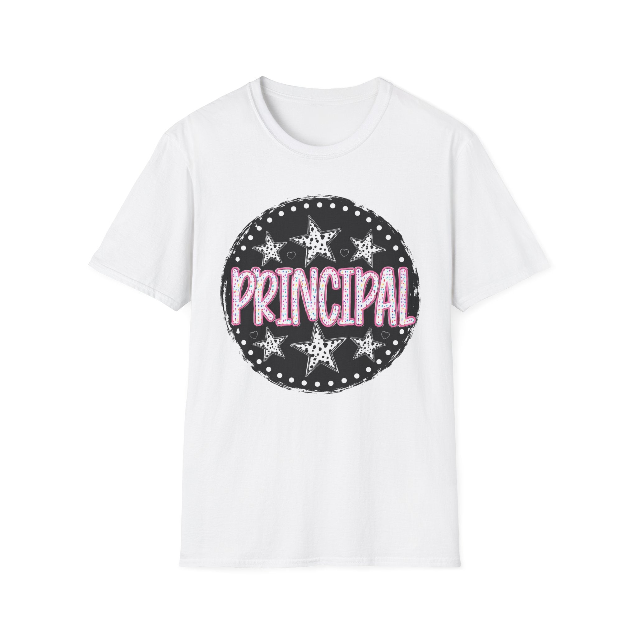 Principal Starburst T-Shirt — Glitter Marquee School Leader Tee