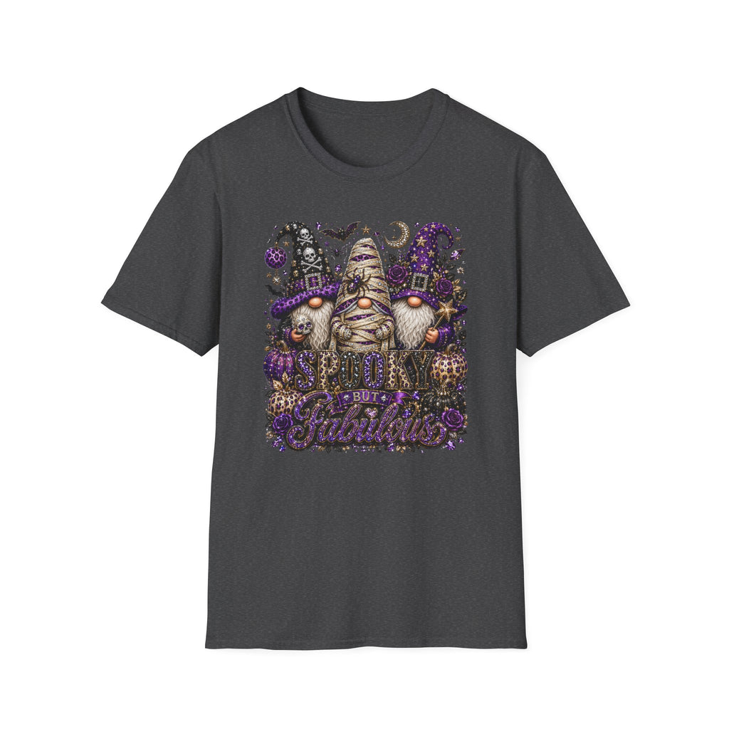 Halloween Gnome Trio T-Shirt — Cute Spooky Witch Gnomes with Pumpkins & Mummy