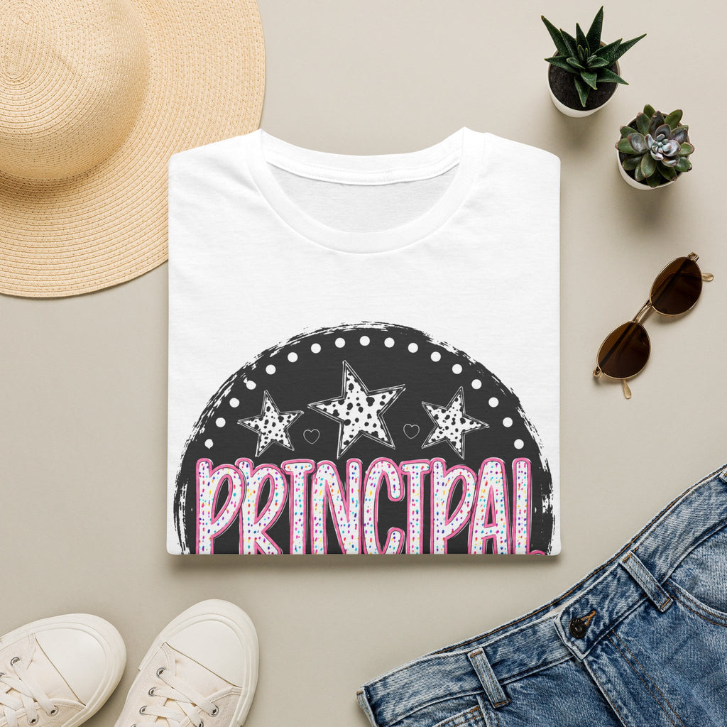 Principal Starburst T-Shirt — Glitter Marquee School Leader Tee