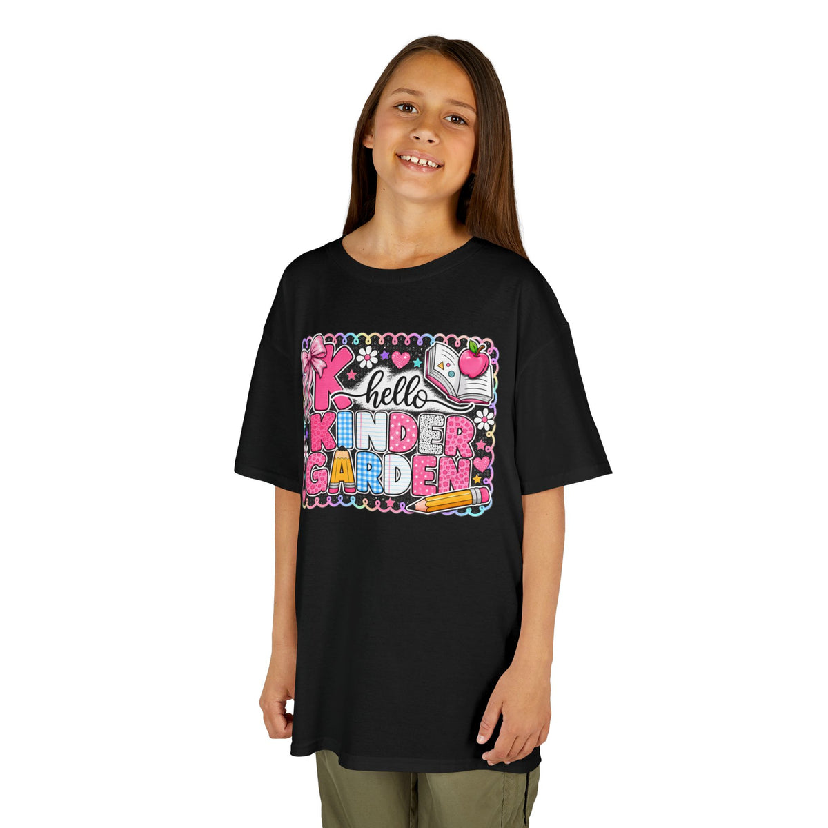 Hello Kindergarten Kids T-Shirt — Colorful Back to School Tee for Girls & Boys