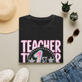 1st Grade Teacher T‑Shirt — Cute Pink Chalkboard Design for Elementary Teachers