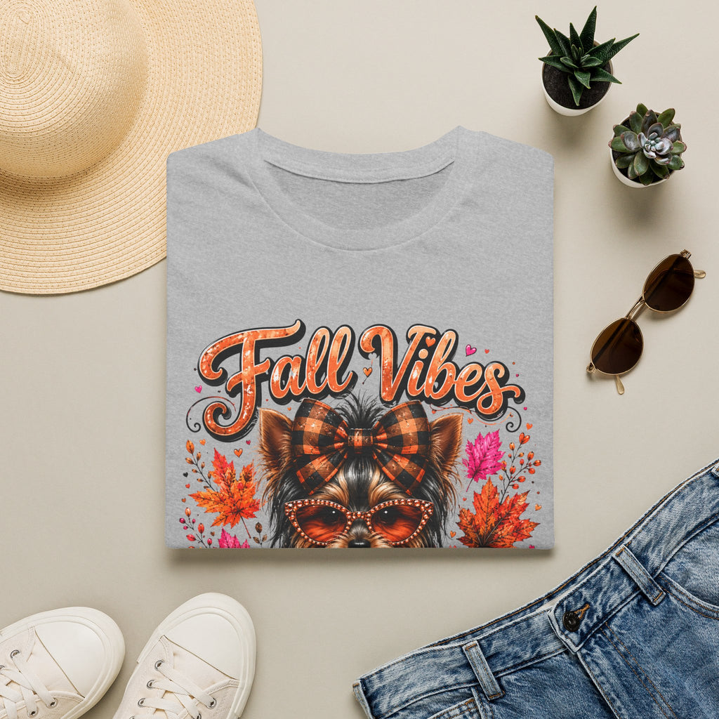 Fall Vibes T‑Shirt — Autumn Pumpkin Dog Graphic Tee