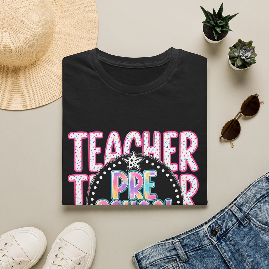 Preschool Teacher T‑Shirt — Cute Colorful 'Pre School' Chalkboard Design