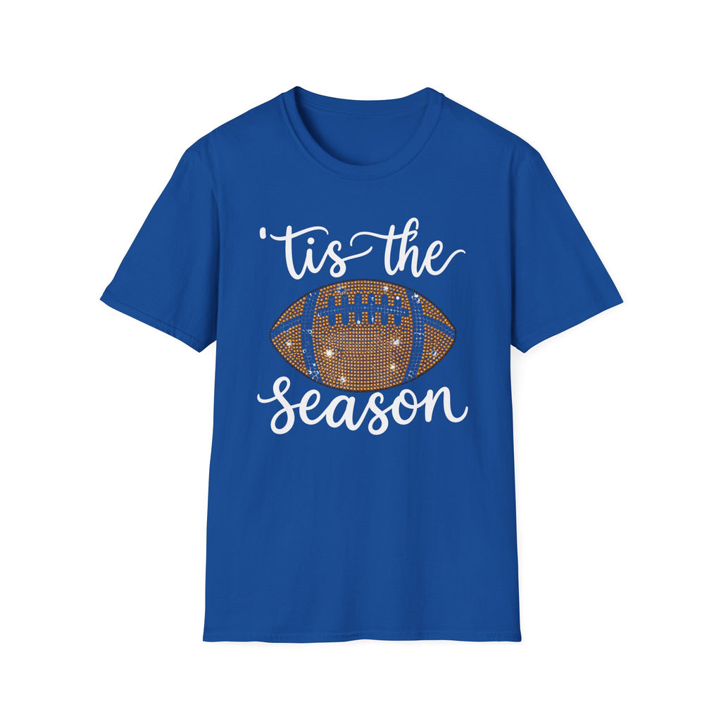 'Tis The Season Football T‑Shirt — Sparkling Rhinestone Game Day Tee