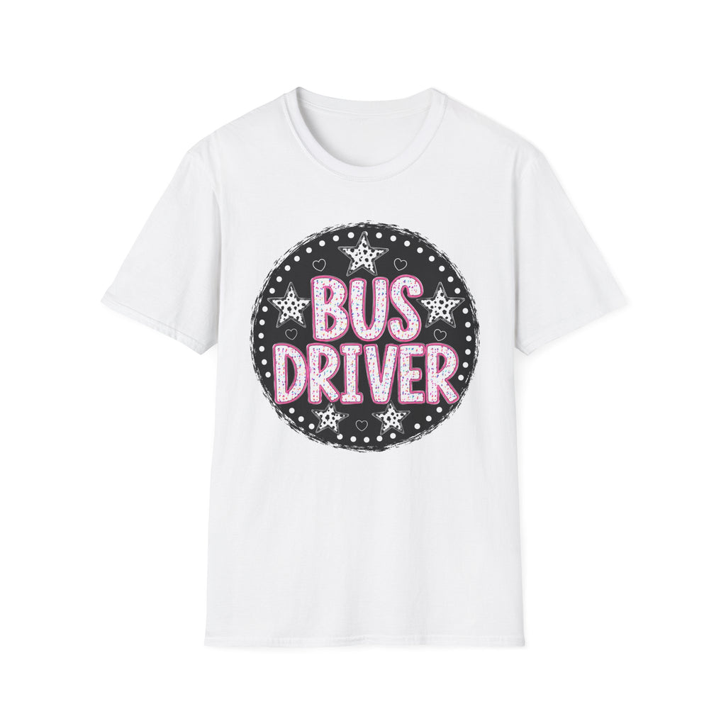 Bus Driver T‑Shirt — Retro Chalkboard Stars Design