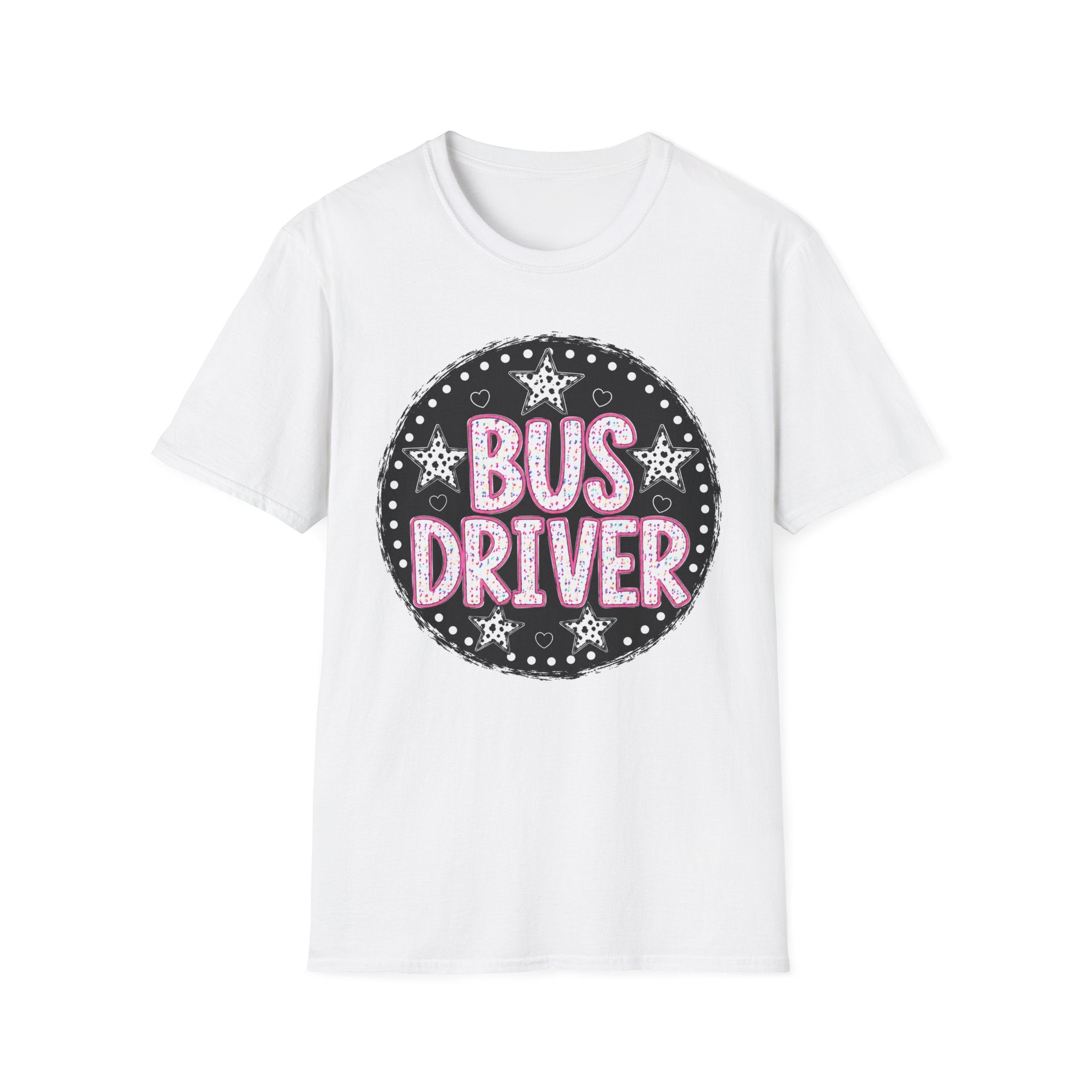 Bus Driver T‑Shirt — Retro Chalkboard Stars Design