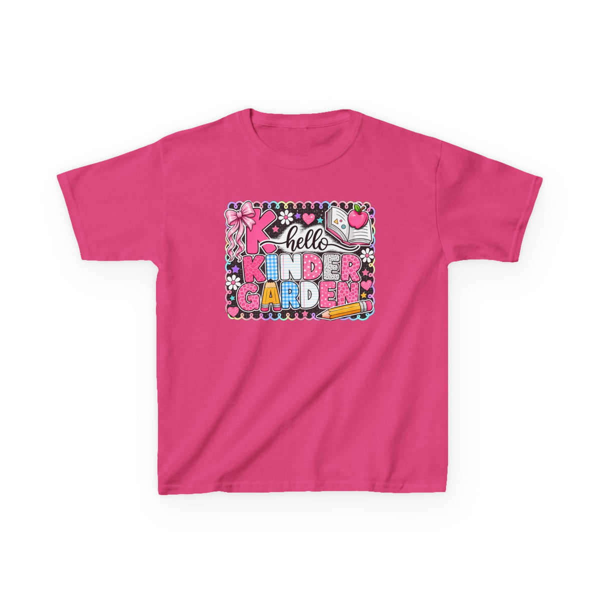 Hello Kindergarten Kids T-Shirt — Colorful Back to School Tee for Girls & Boys
