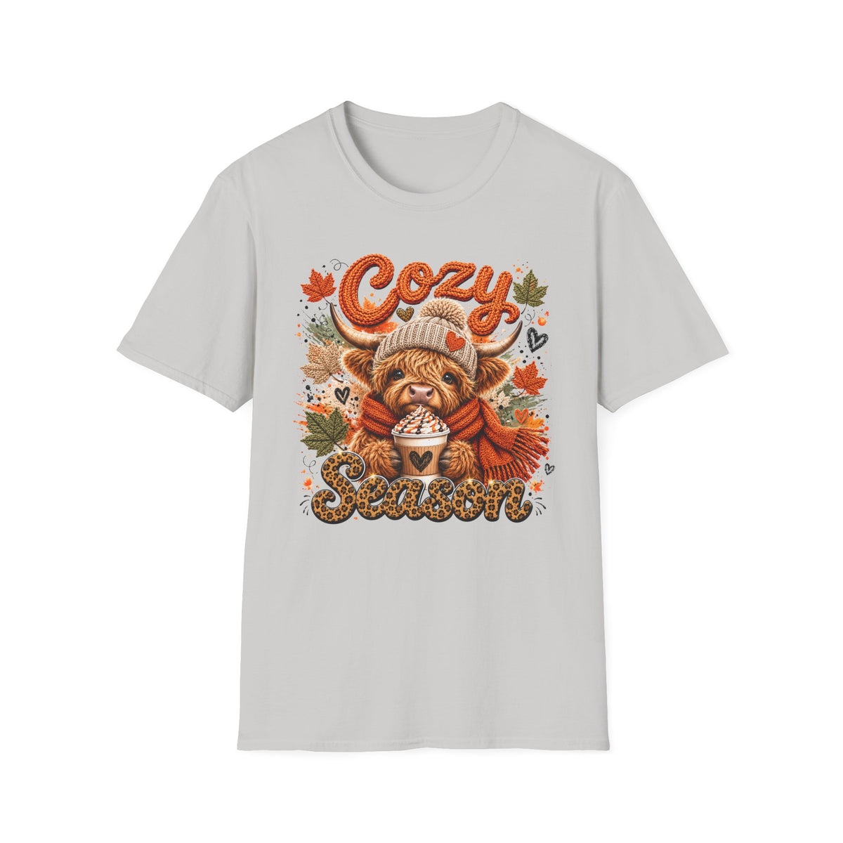 Cozy Season T-Shirt — Autumn Highland Cow Fall Sweatshirt Tee