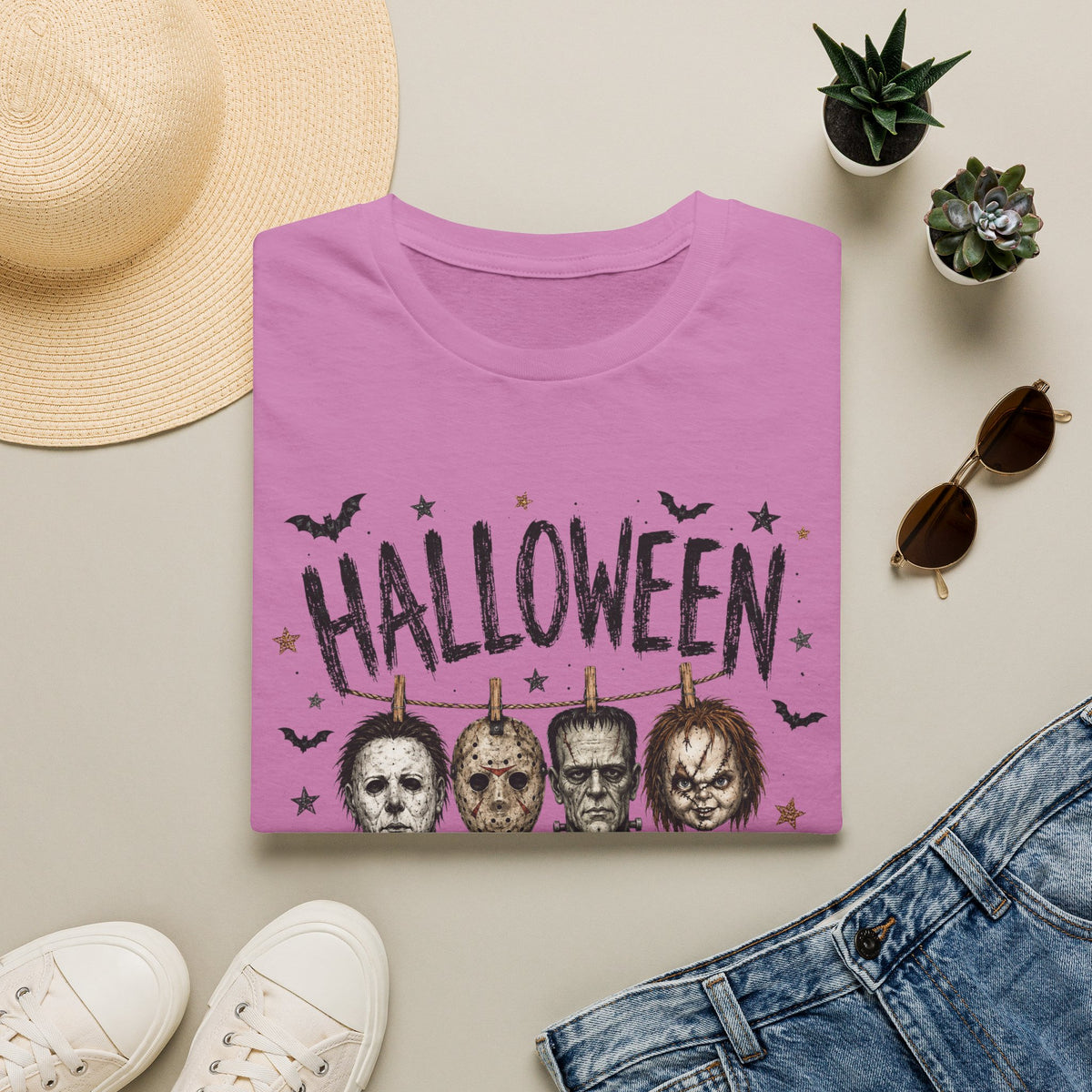 Halloween Hallelujah T-Shirt — Retro Horror Mask Parade Tee