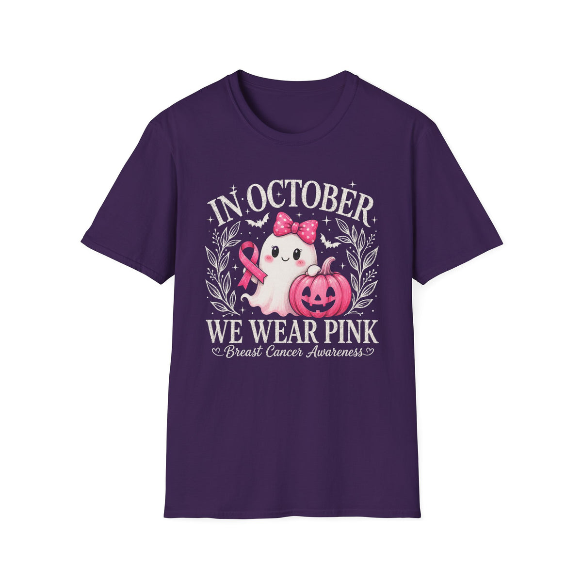 T-Shirt — "In October We Wear Pink" Breast Cancer Awareness Ghost Tee