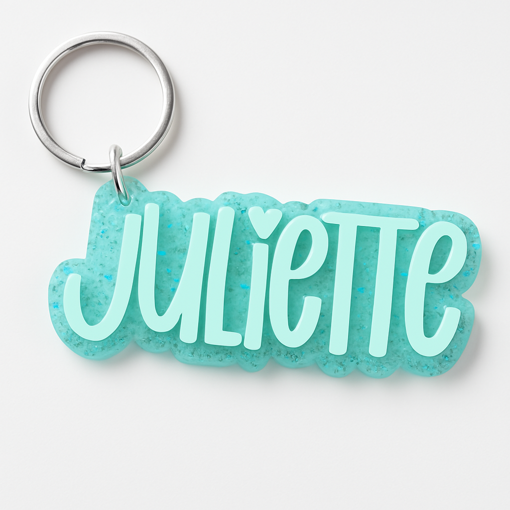 Aqua Personalised Keyring